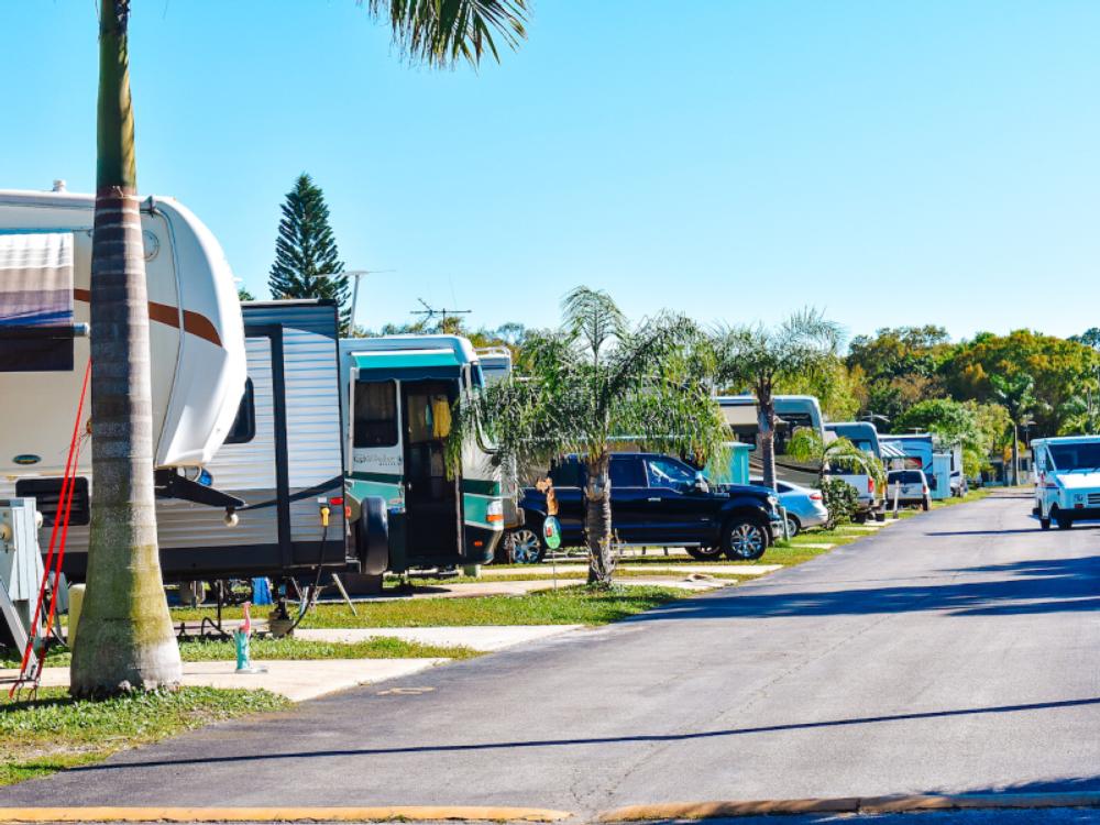 Full RV sites at Tropical Gardens RV Park