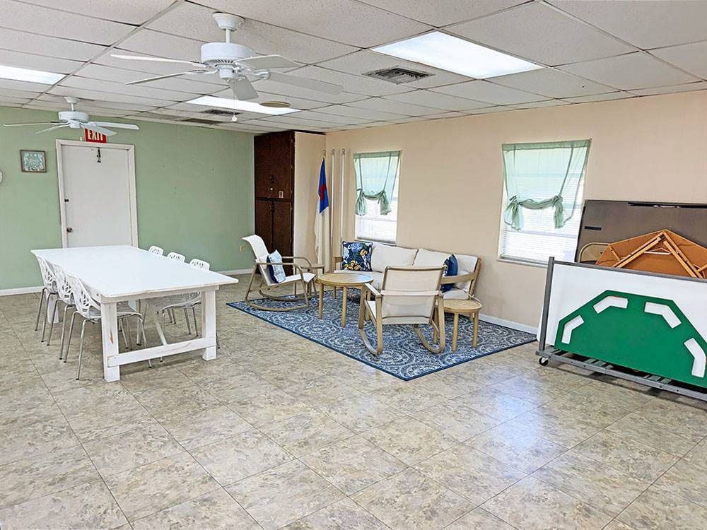 An indoor seating area