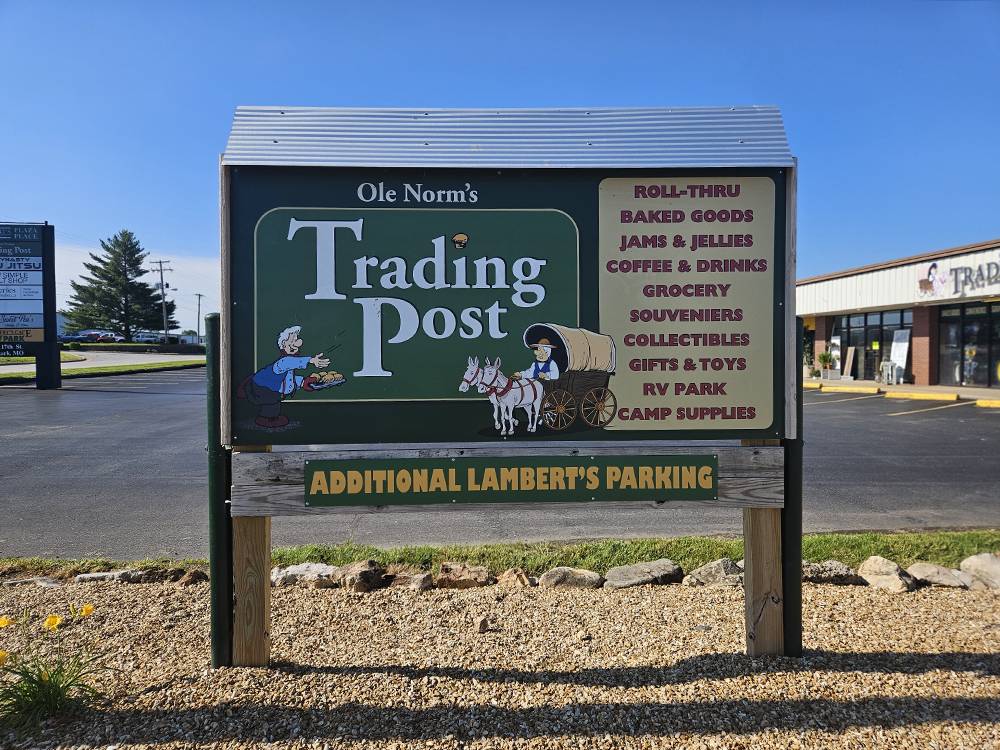 The sign for the Trading Post