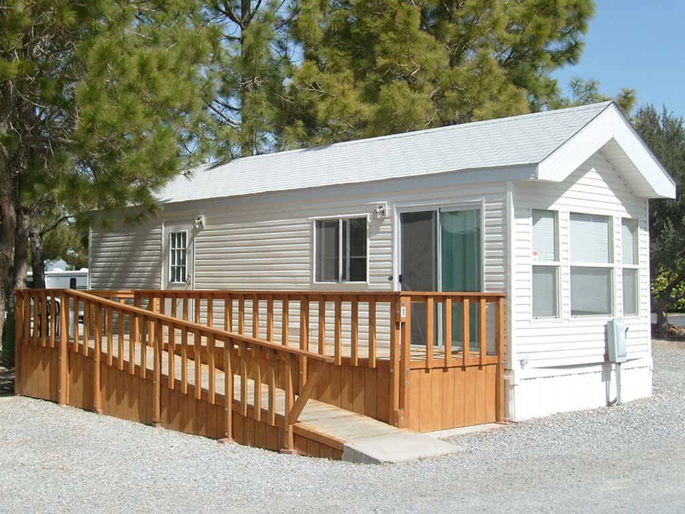 A ramp leading to a rental manufactured home at PREFERRED RV RESORT