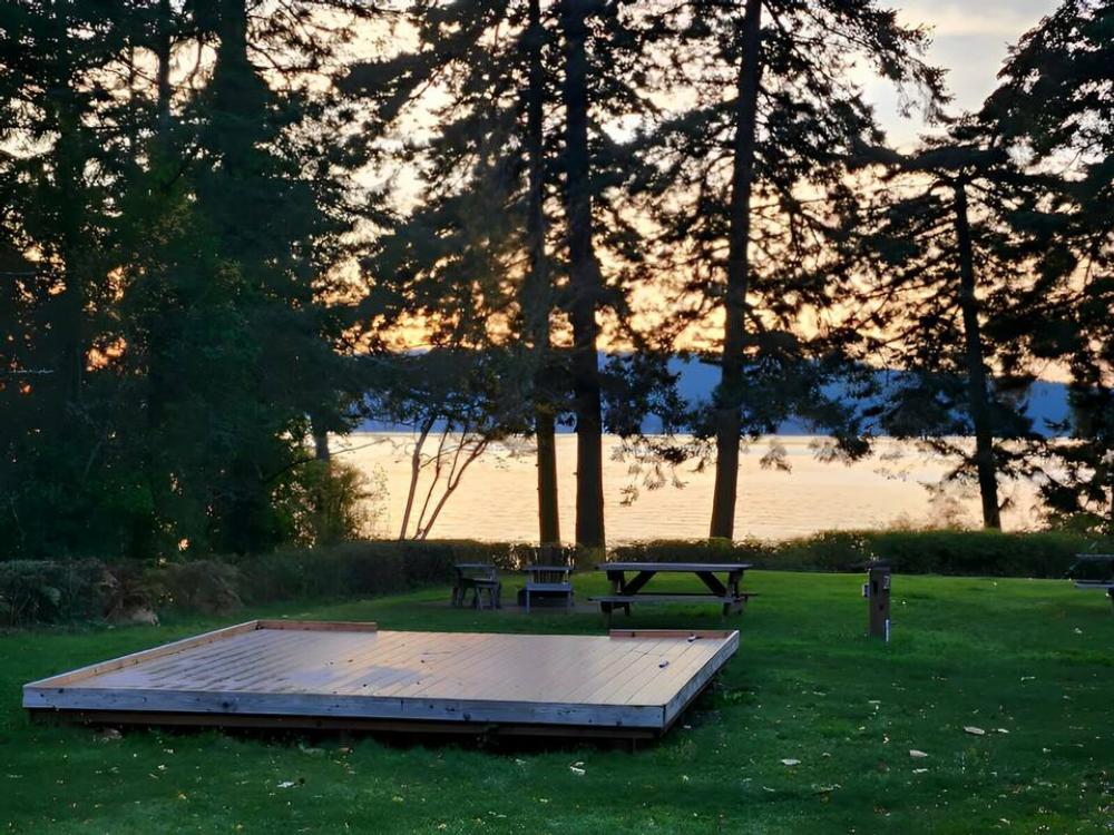 View of pinic site by the lake at West Beach Resort