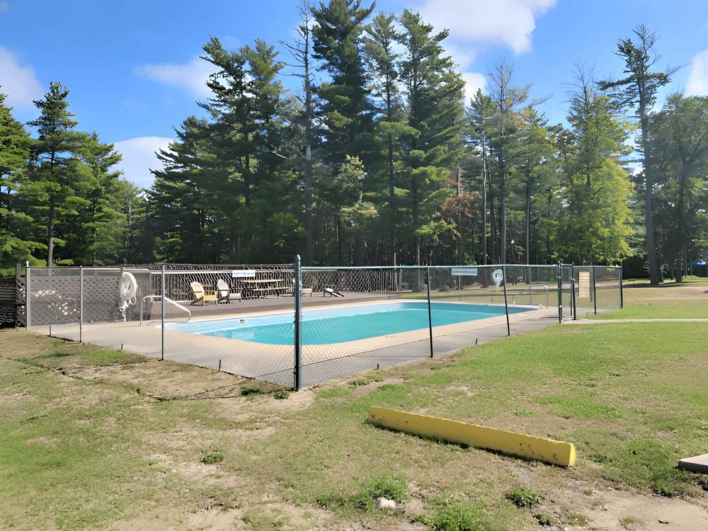 Gated pool at site Ausable Chasm Campground