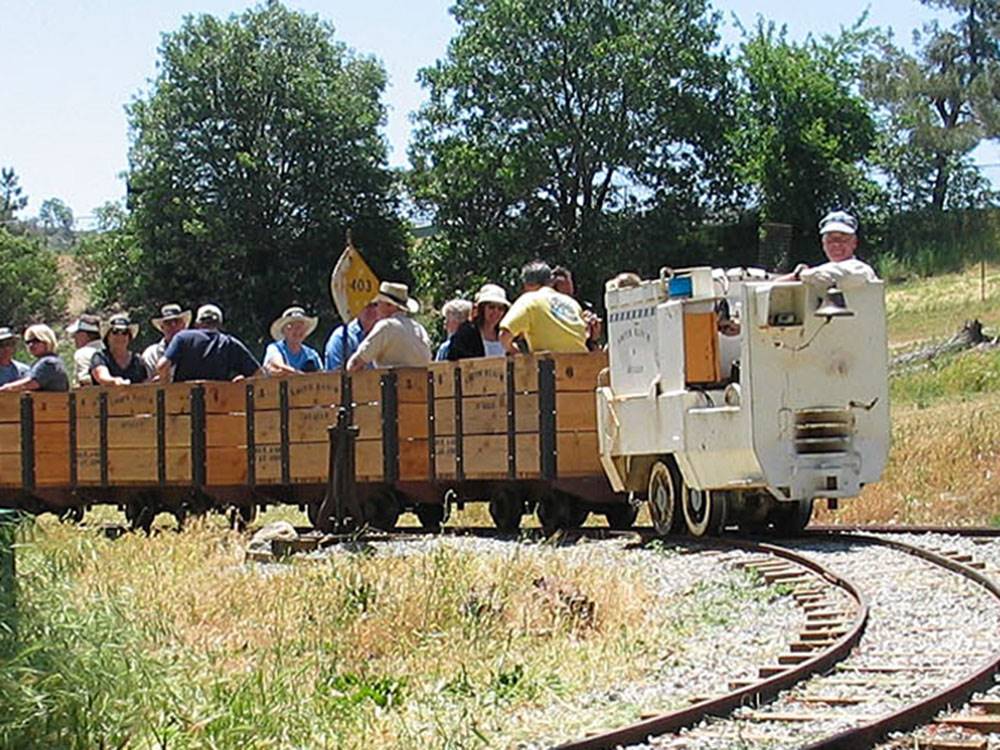 People riding the Julian train nearby