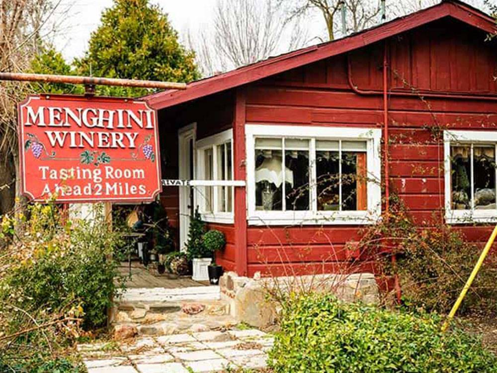 The Menghini Winery building nearby