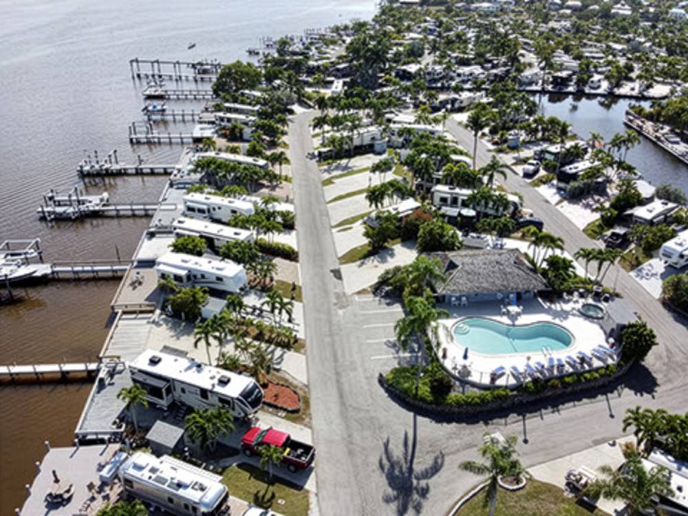RV sites, pool and marina
