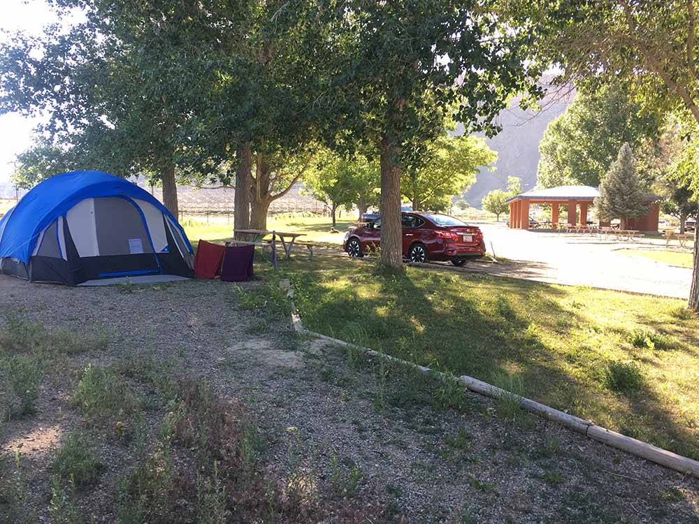 One of the tent camping sites at SLEEPING UTE RV PARK