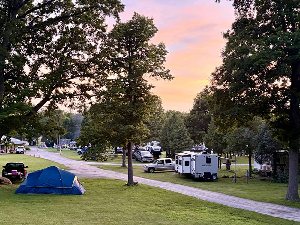 RVs parked in grass sites