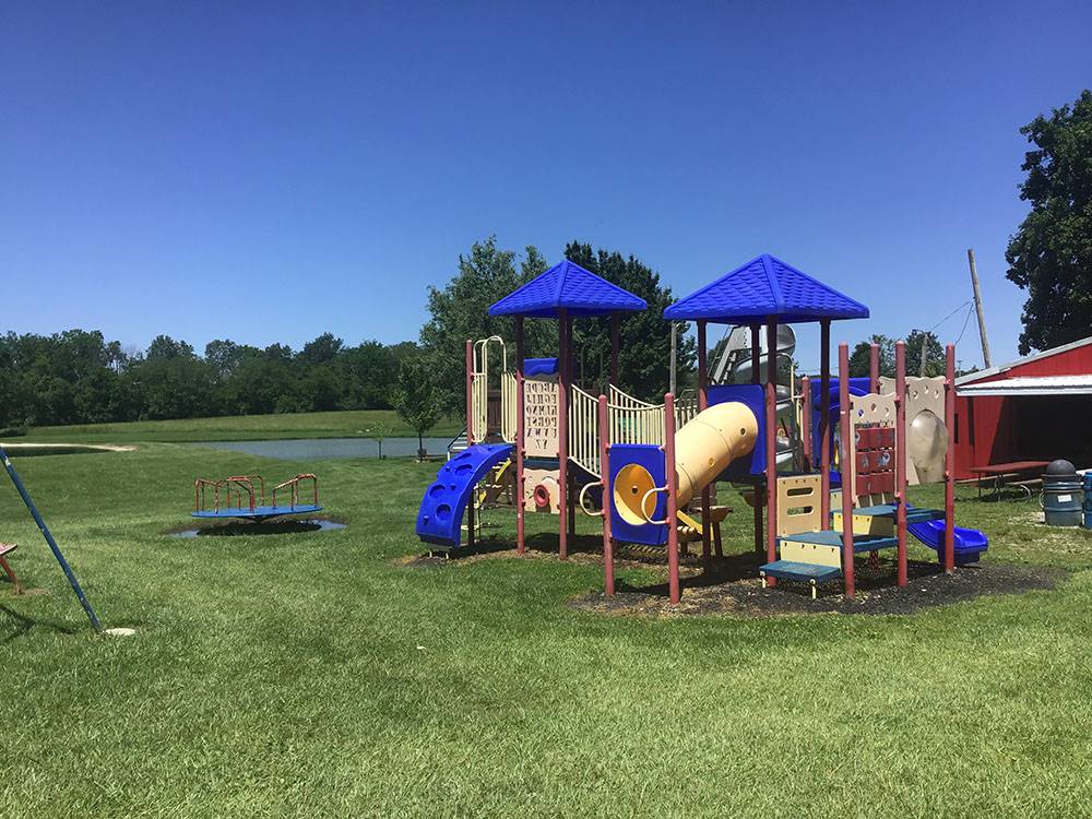 Playground in the grass at Clinton Lake Camping