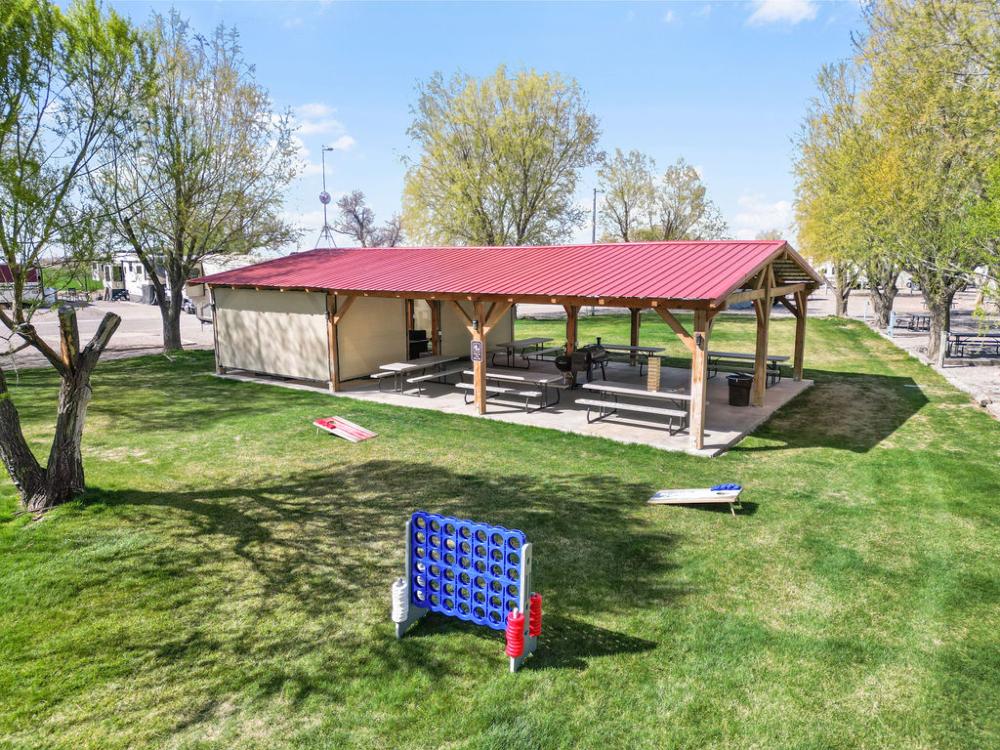 Covered panic area at Antelope Valley RV Park