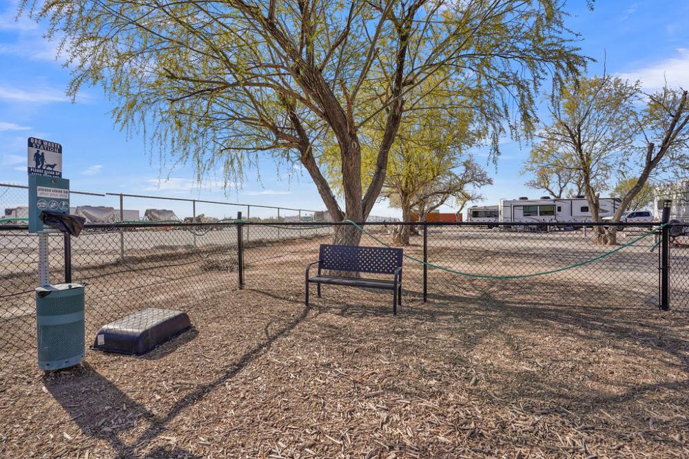 Gated dog area at Antelope Valley RV Park
