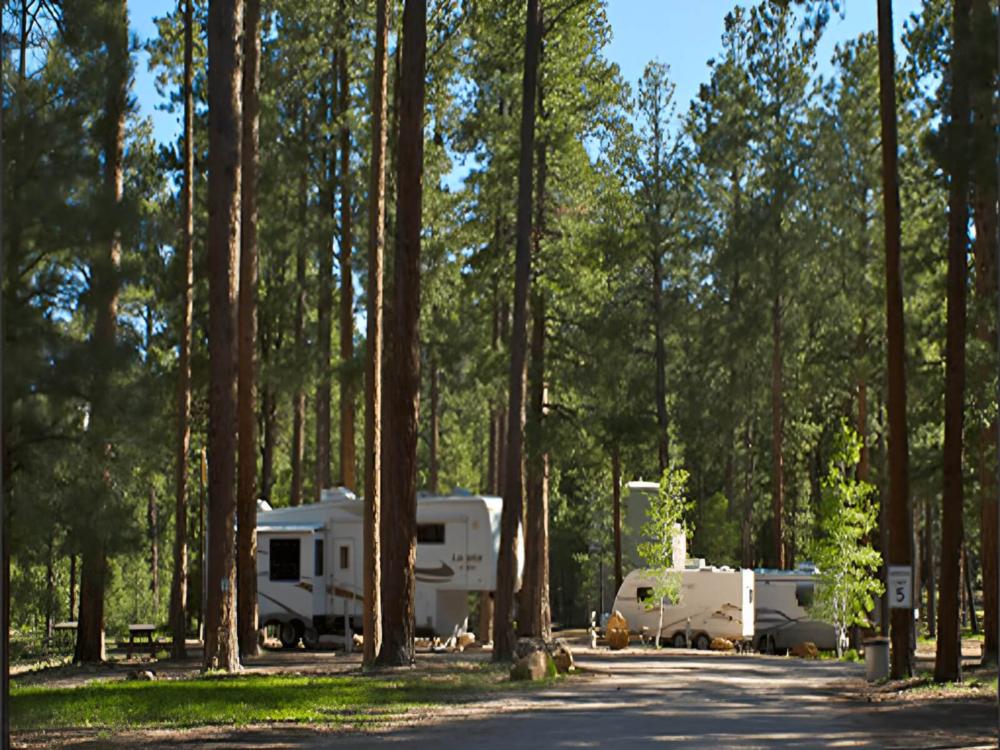 Trailer in RV site at Kaibab Camper Village
