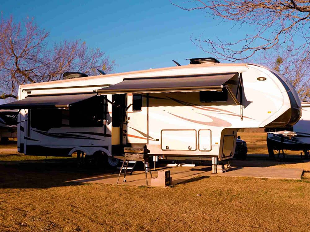RV parked on at site