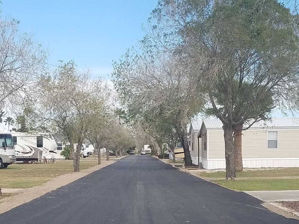 One of the paved roads at PALMDALE RV RESORT