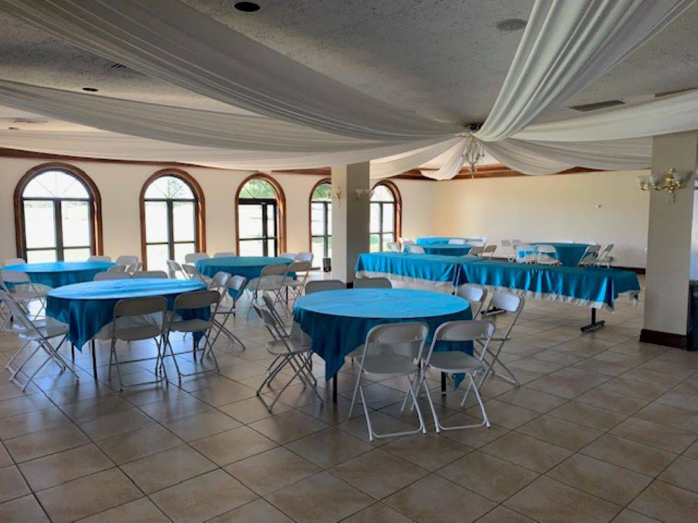 Event space with table and chairs at Heavenly Hills Resort