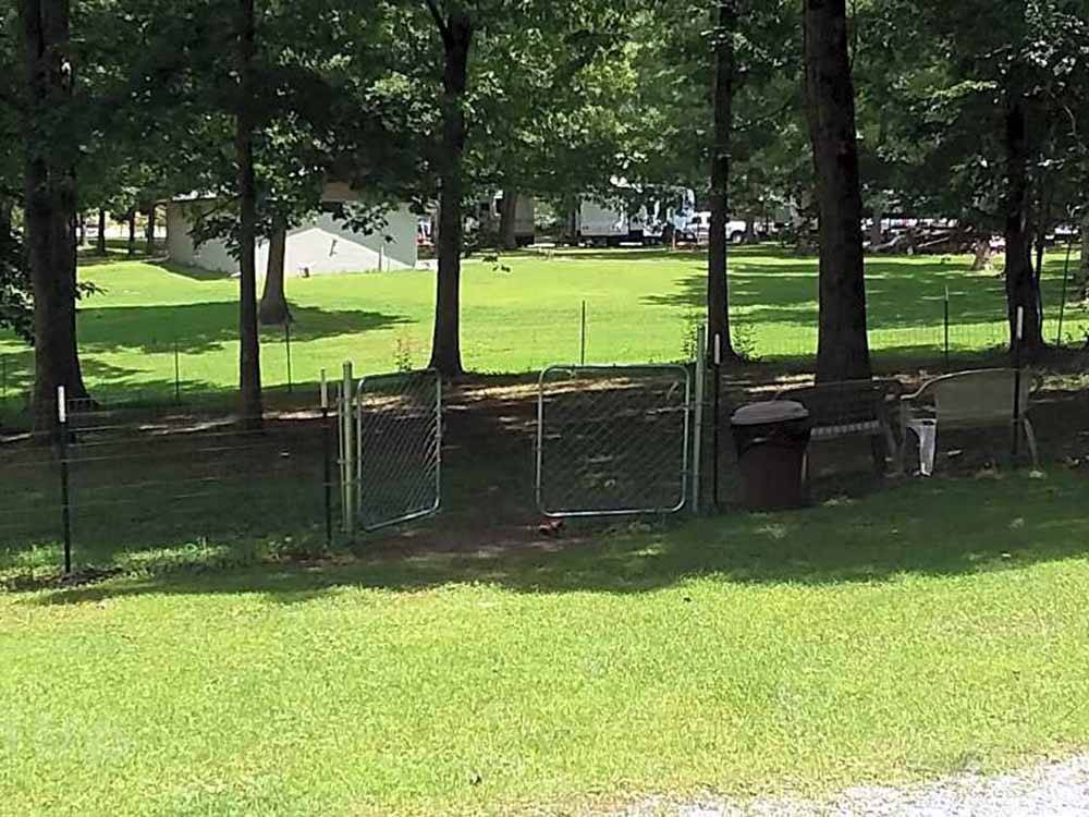 The fenced in pet area at BRECKENRIDGE LAKE RESORT