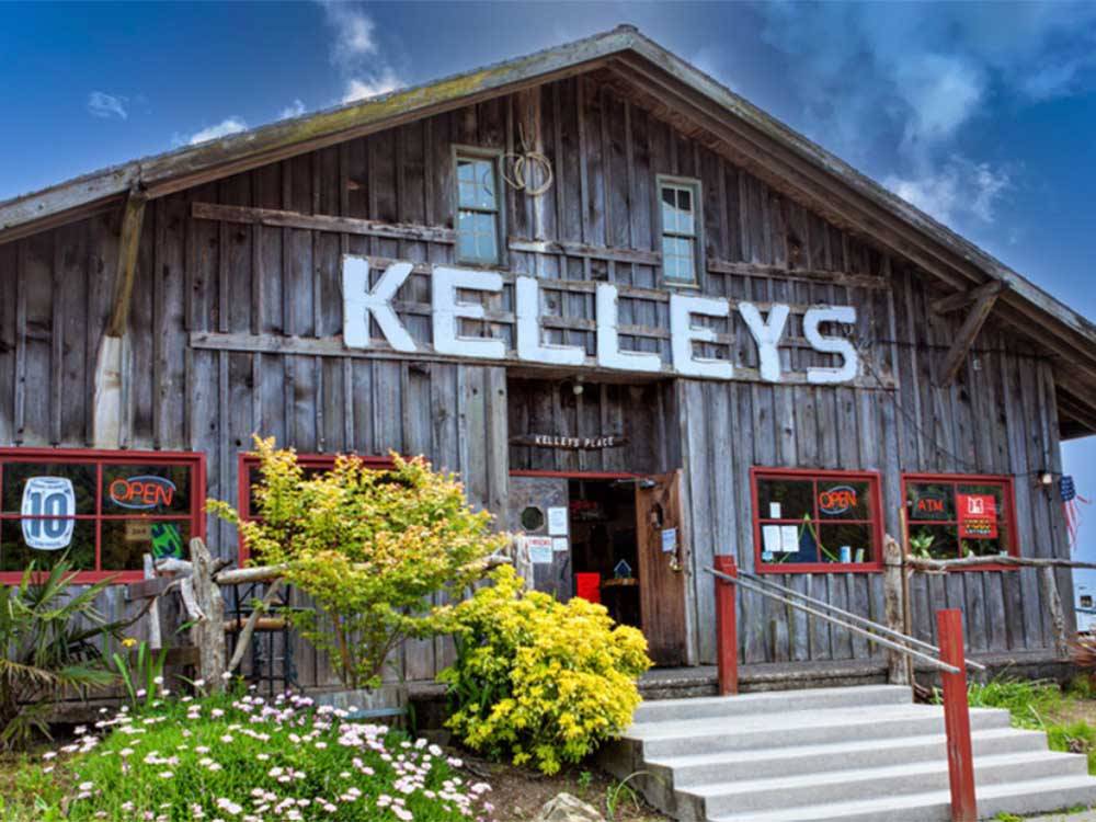 Outside Kelley's Place Bar and Grill near OLD MILL RV RESORT
