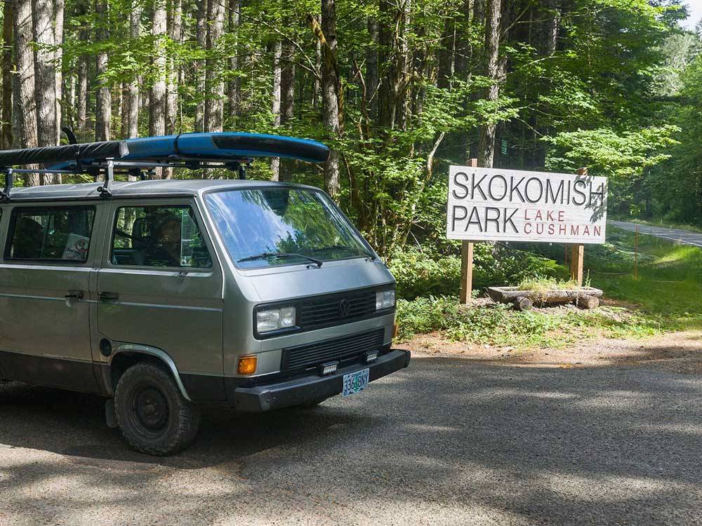 Signs leading to campground at SKOKOMISH PARK AT LAKE CUSHMAN