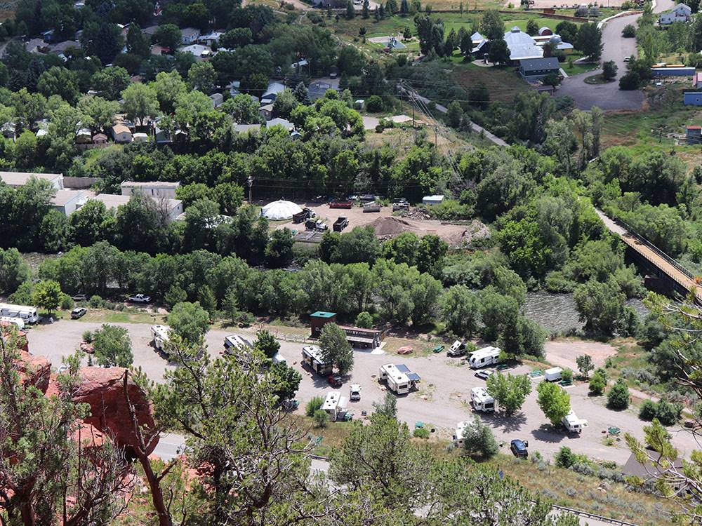 View of RV park from high mountain at GATEWAY RV PARK