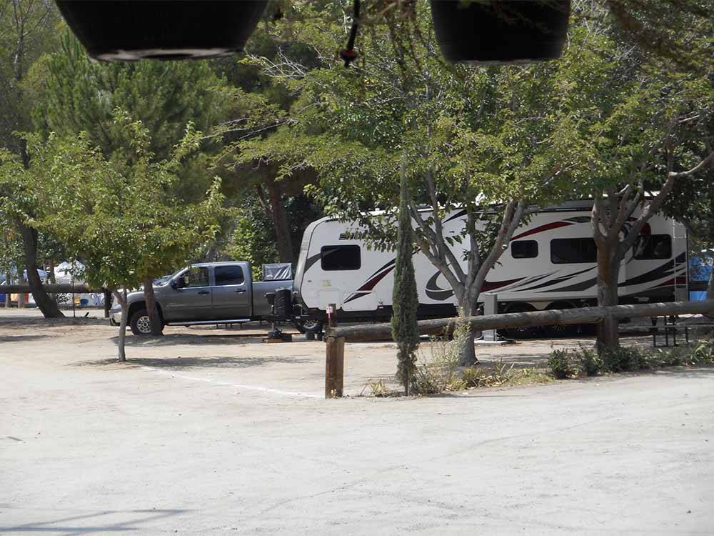 A row of RV sites with trees at FRANDY PARK CAMPGROUND
