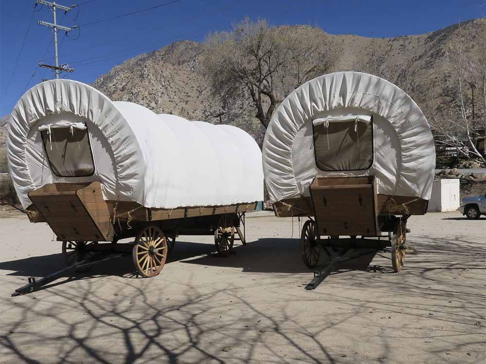 A couple of covered wagons rentals at FRANDY PARK CAMPGROUND