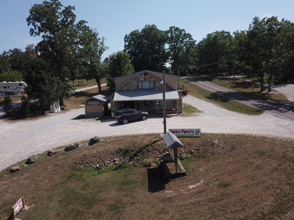 Gravel road at Happy Pappy's Montauk RV Park