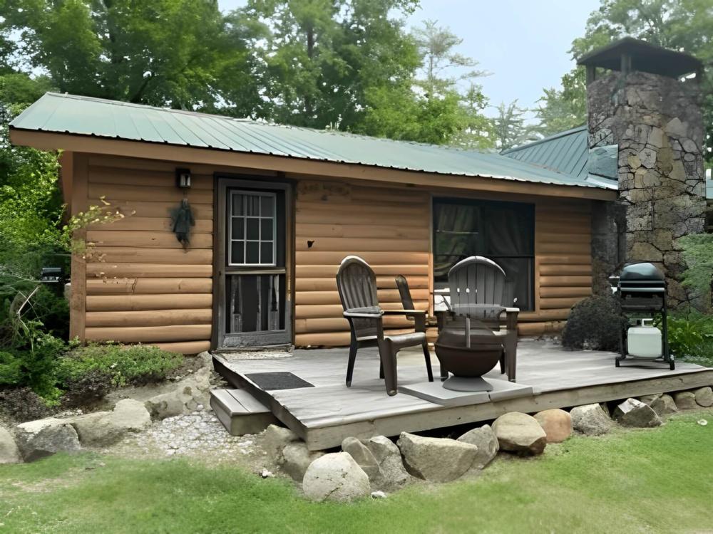 Patio in front of Cabin at Brookwood RV Resort