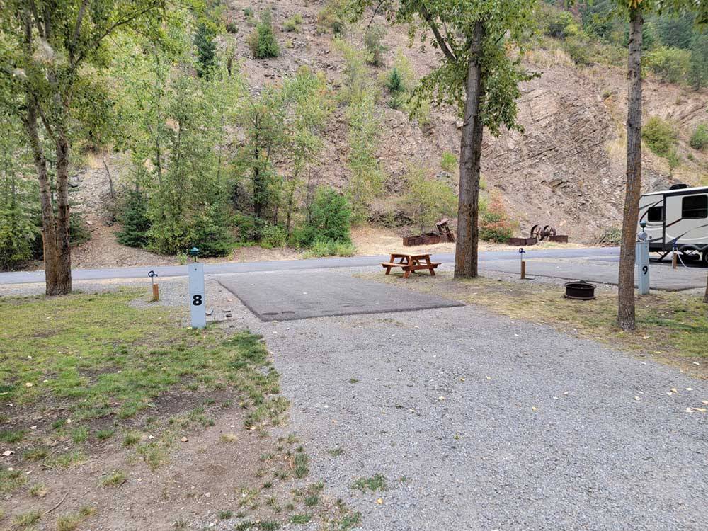 One of the paved RV sites at CRYSTAL GOLD MINE & RV PARK