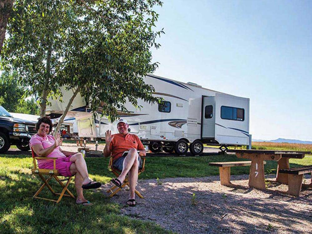 Couple at their campsite