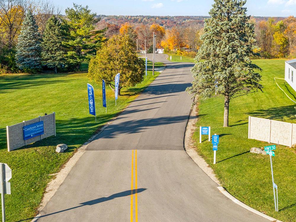 Aerial view of entrance at COACHMAN'S TERRACE RV PARK