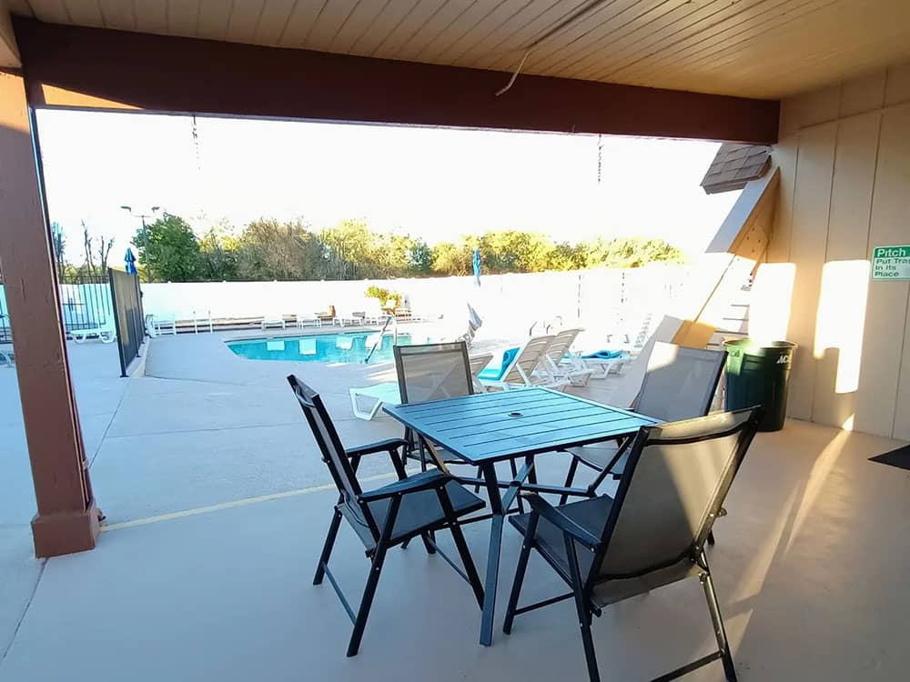 Sitting area by the pool