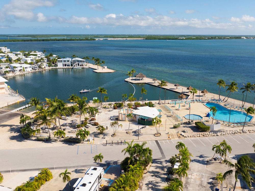 Aerial view of the park and ocean