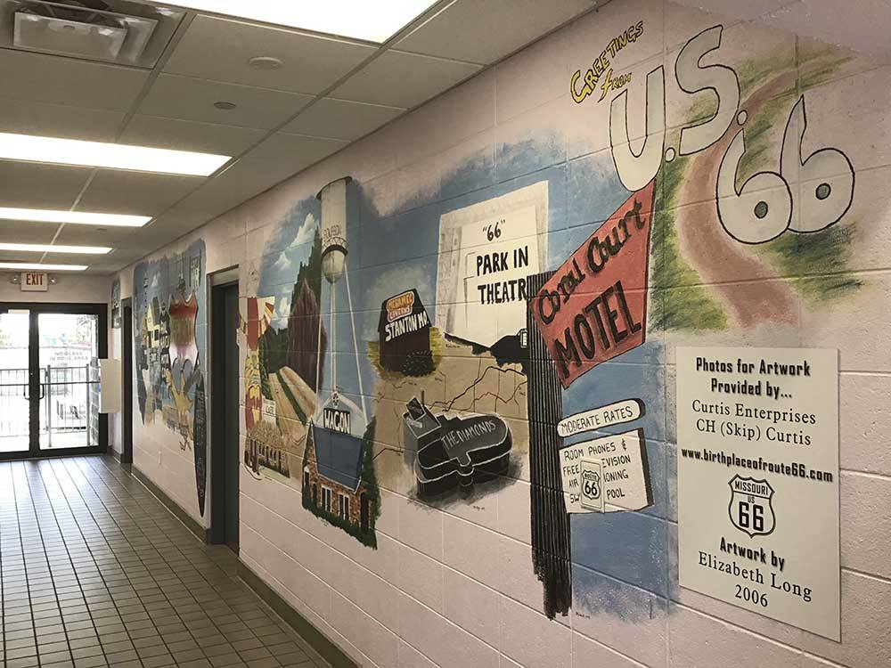 A mural in the hallway at RV EXPRESS 66