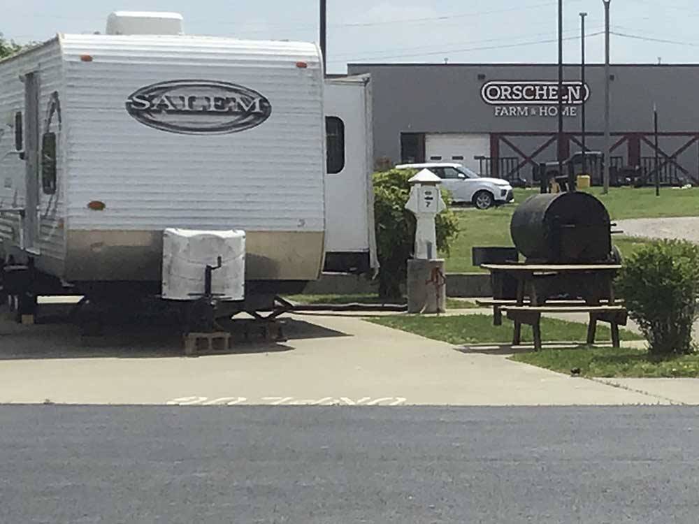 A trailer in an RV site at RV EXPRESS 66