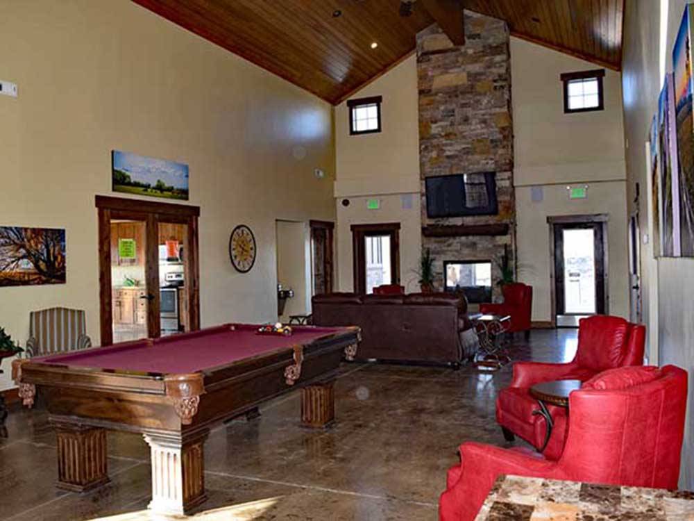 Inside of the recreation hall at MOUNTAIN VALLEY RV RESORT