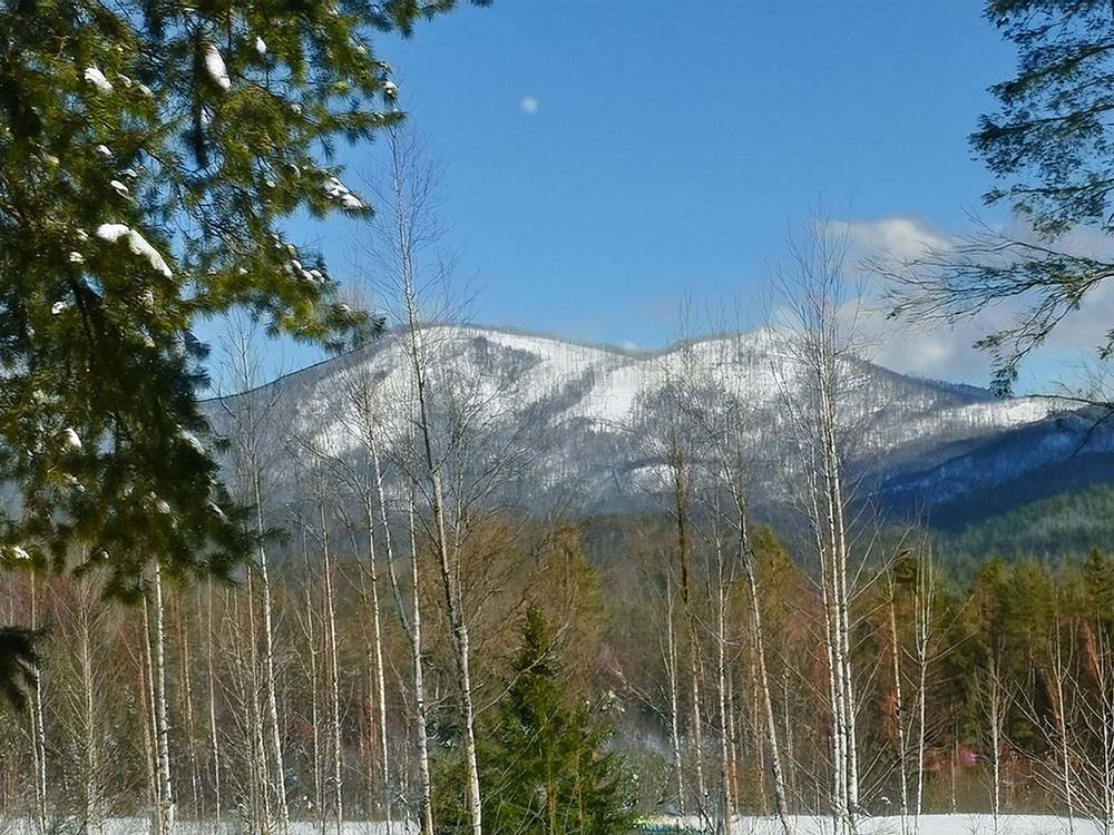 Snowy mountains in the distance