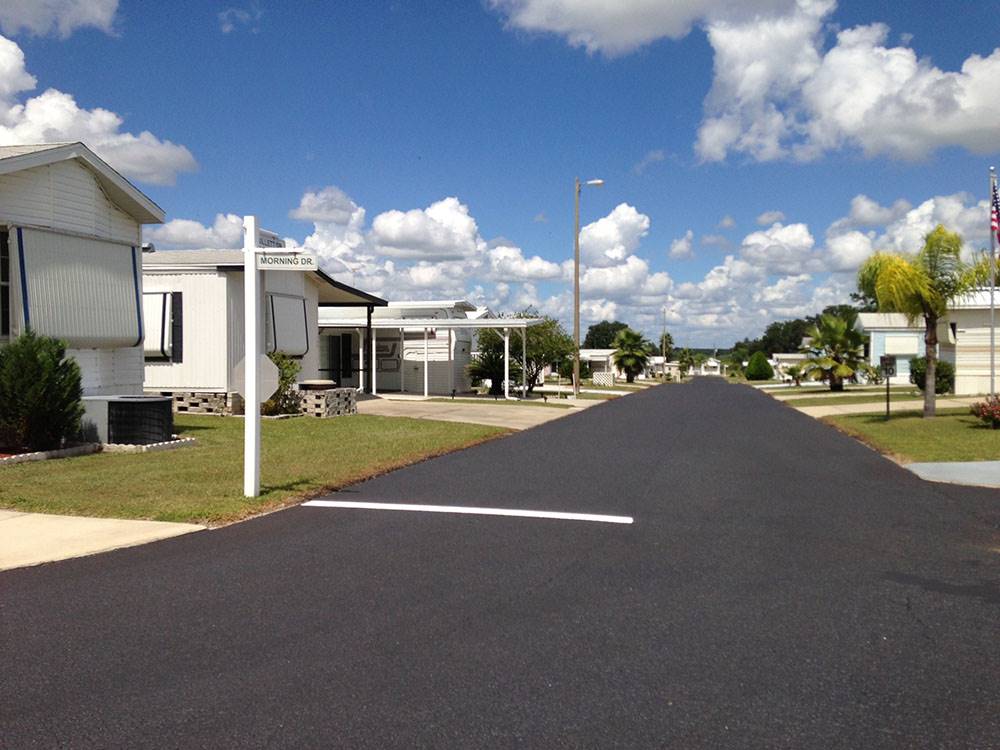 Paved road through the park at Morningside RV Estates