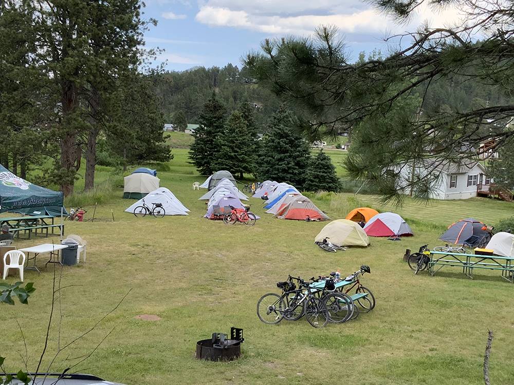 Tent area for groups at Black Hills Trailside Park Resort