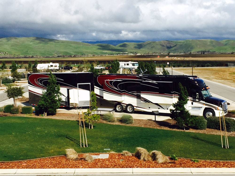 Big rig with trailer parked in site