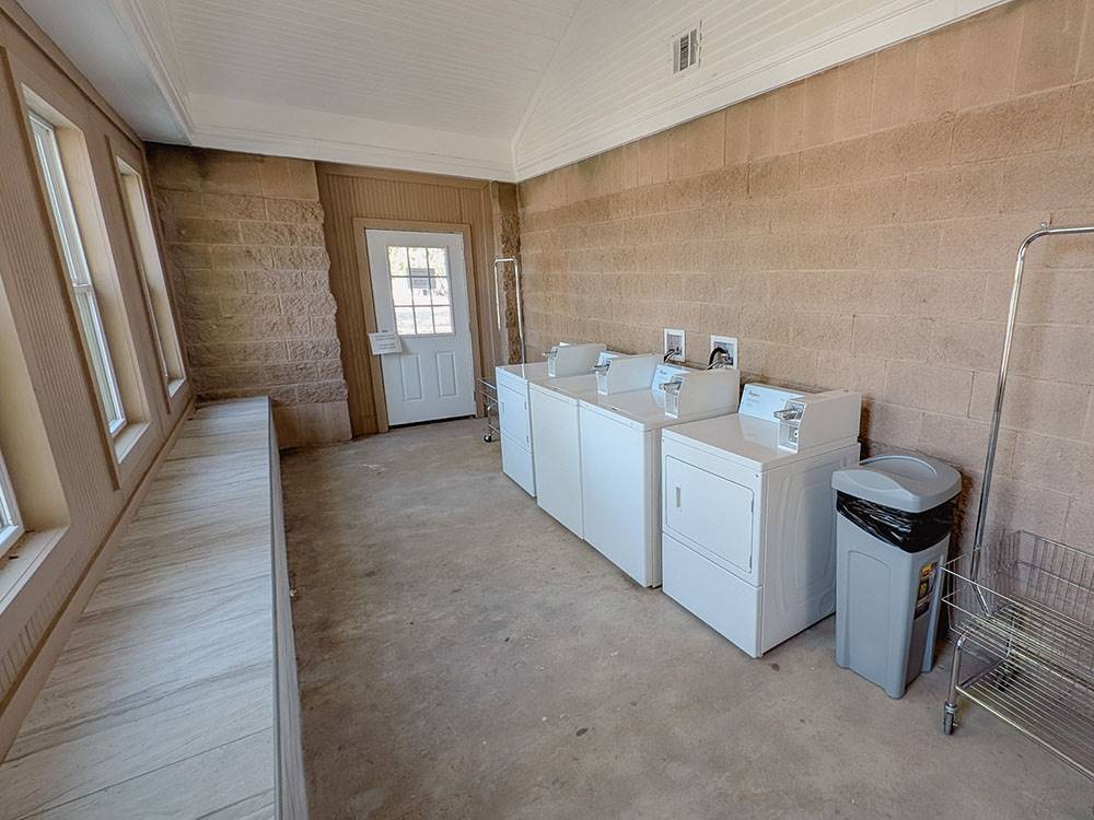 Interior of the laundry room at Hidden Cove Park