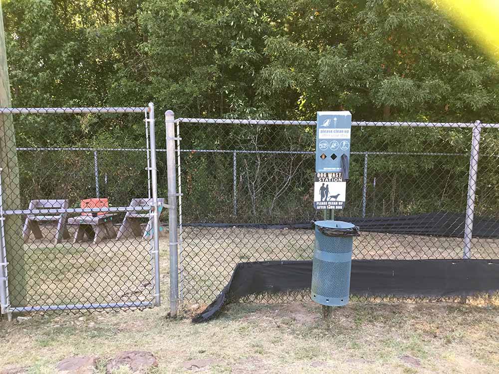 The fenced in pet area at NORTH POINT RV PARK