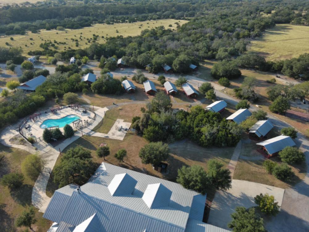 Aerial view at Antler Oaks Lodge and RV Resort
