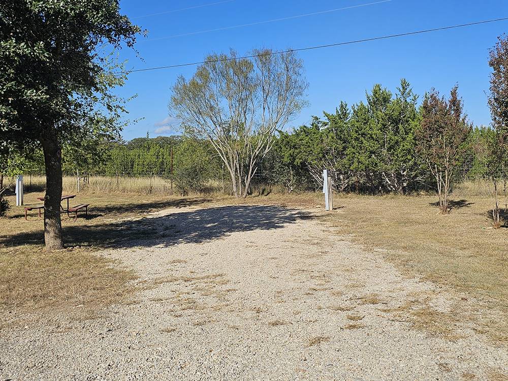 A gravel RV site