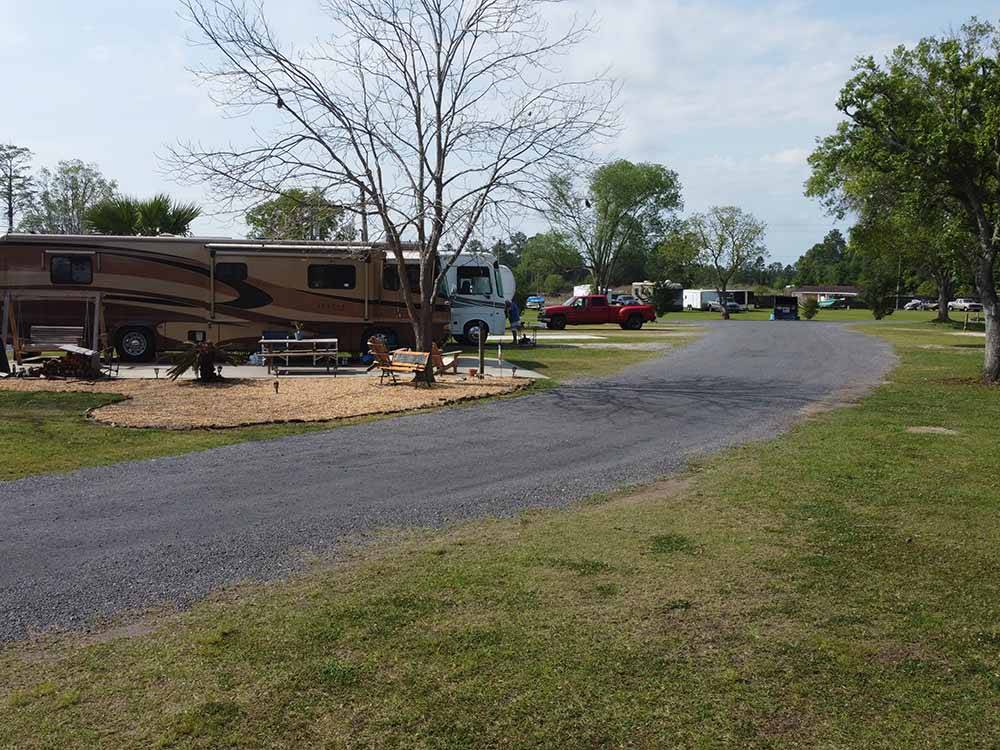 Paved road leading to RV sites at GAINESVILLE RV PARK