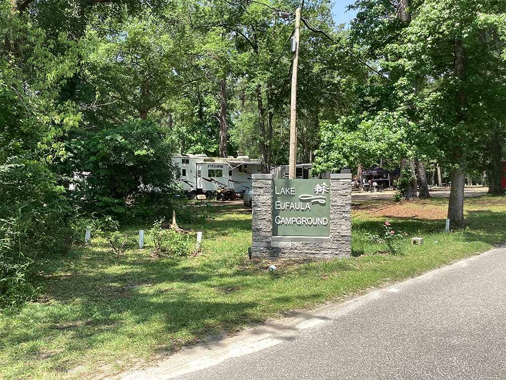 The front entrance sign at LAKE EUFAULA CAMPGROUND