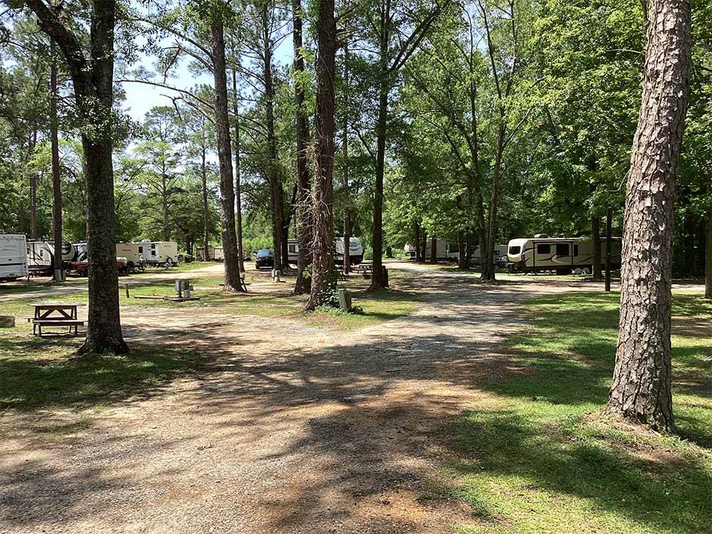 The road going thru the RV sites at LAKE EUFAULA CAMPGROUND