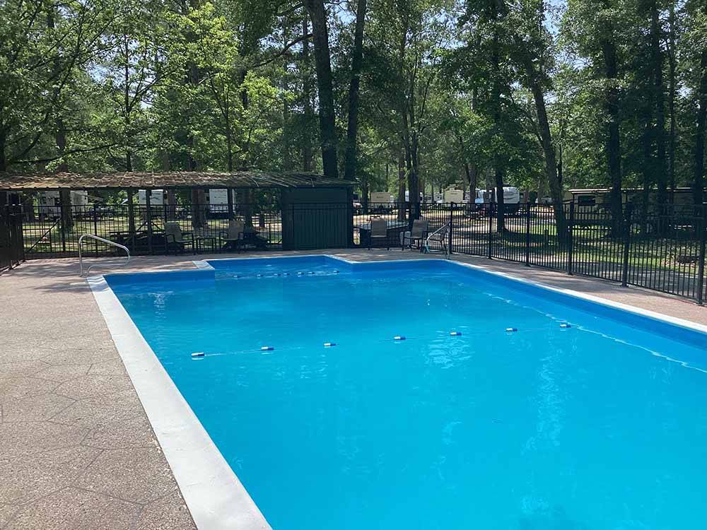 The fenced in swimming pool at LAKE EUFAULA CAMPGROUND