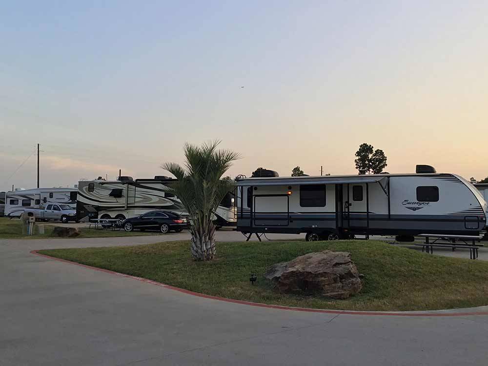 Trailers and RVs camping at KATY LAKE RV RESORT