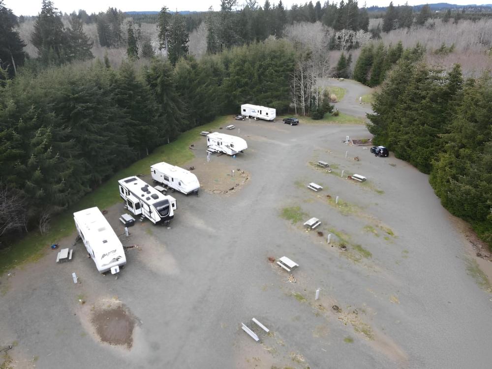 Overhead view at site Quileute Riverview RV Park