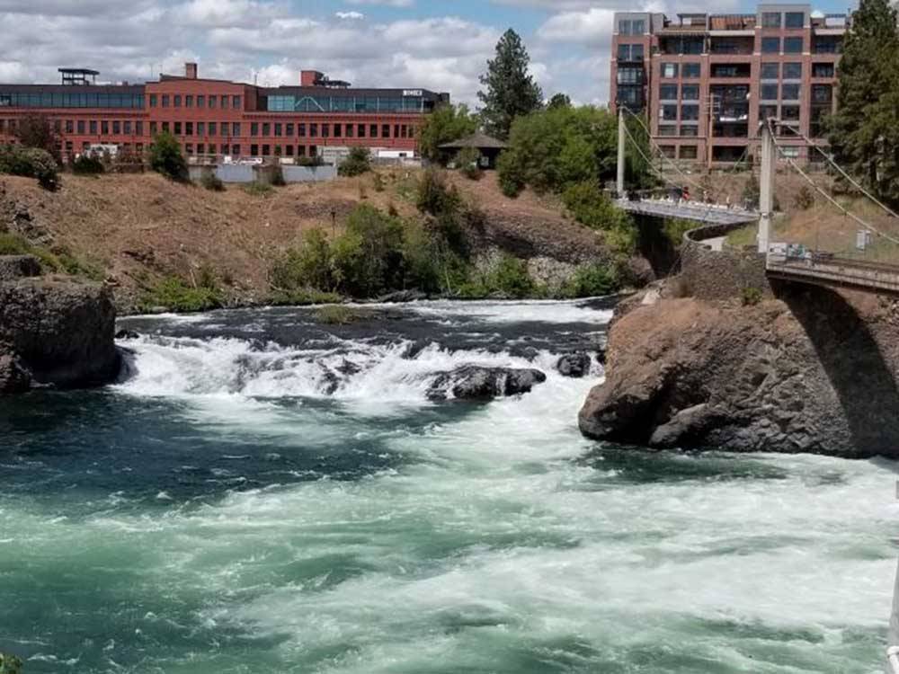 Rolling waters on the river near NORTH SPOKANE RV CAMPGROUND