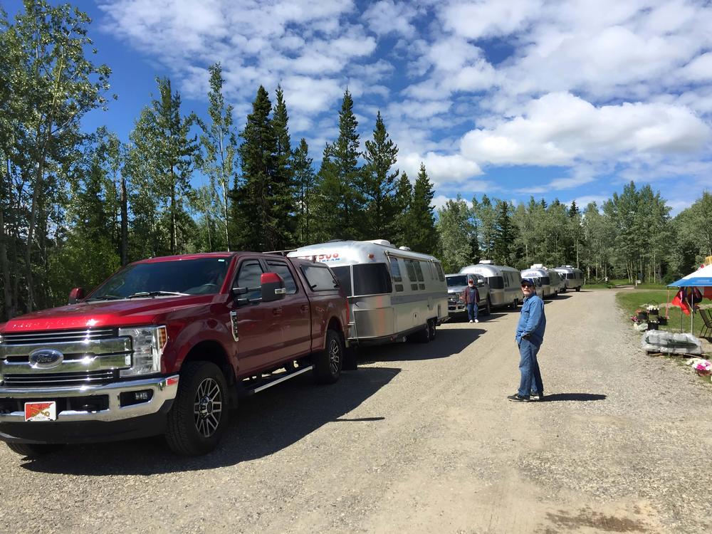 RVs parked on the side of the road